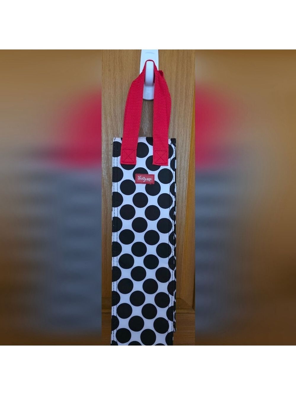 Thirty-One Black White Polka Dot Wine Carrier